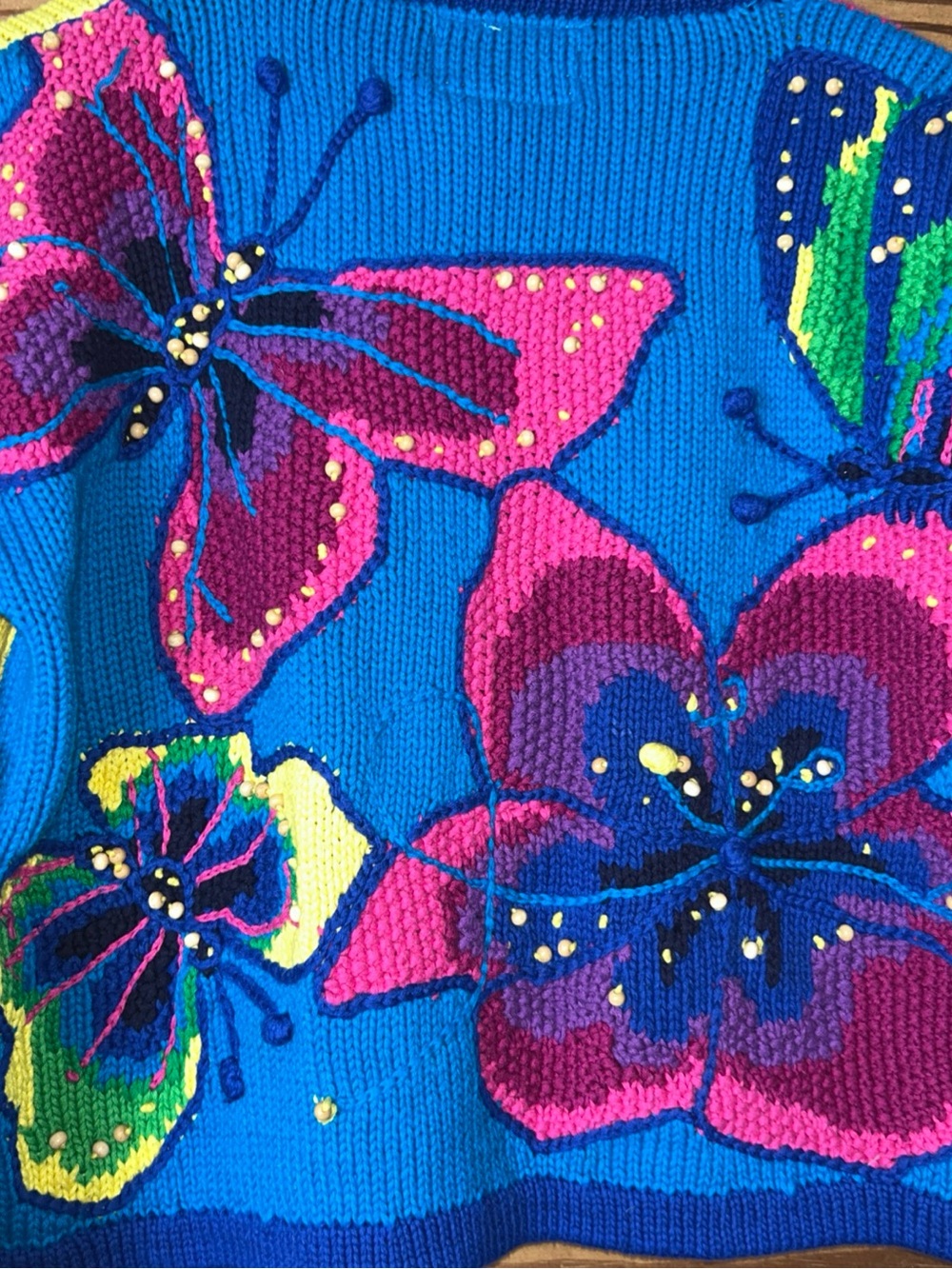 Lilly Pulitzer Vibrant Butterfly Colorblock Cardigan - Vintage 1980/90s - Picture 7 of 9